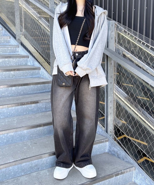 INGNI（イング）の「バレルレッグデニムパンツ（デニムパンツ・レディース・ブルー系その他/ブラック/ブルー系その他4・S/M）」の10枚目の写真