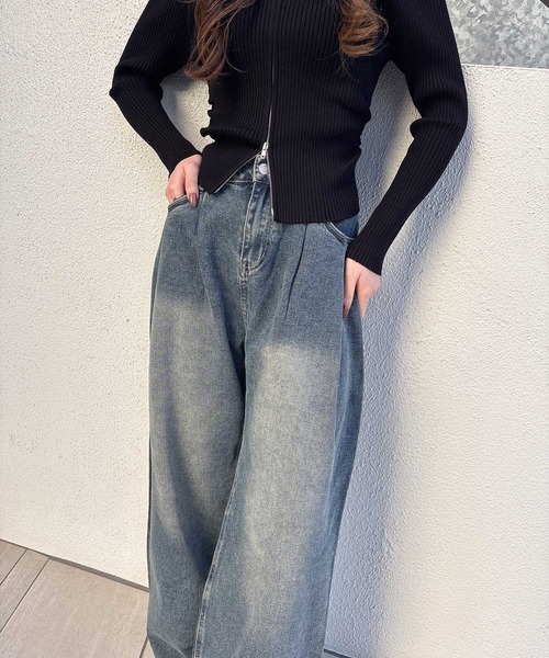 INGNI（イング）の「バレルレッグデニムパンツ（デニムパンツ・レディース・ブルー系その他/ブラック/ブルー系その他4・S/M）」の18枚目の写真