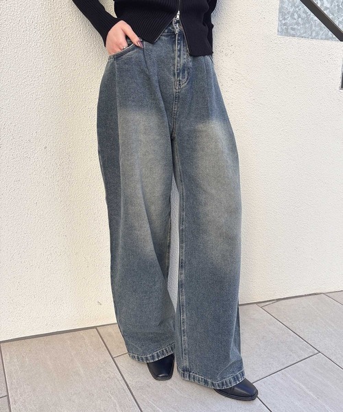 INGNI（イング）の「バレルレッグデニムパンツ（デニムパンツ・レディース・ブルー系その他/ブラック/ブルー系その他4・S/M）」の21枚目の写真