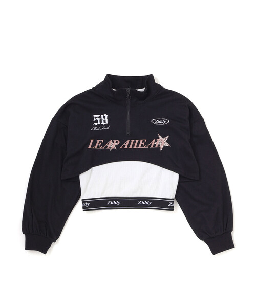 ZIDDY（ジディ）の「ハーフジップドロップショルダートップス＆短丈半袖Tシャツセット(130~160cm)（その他トップス・キッズ・ブラック/パープル・130cm/140cm/FREE/150cm）」の8枚目の写真