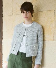 DRESSTERIOR（ドレステリア）の「ラメミックスツイードジャケット（ノーカラージャケット）」