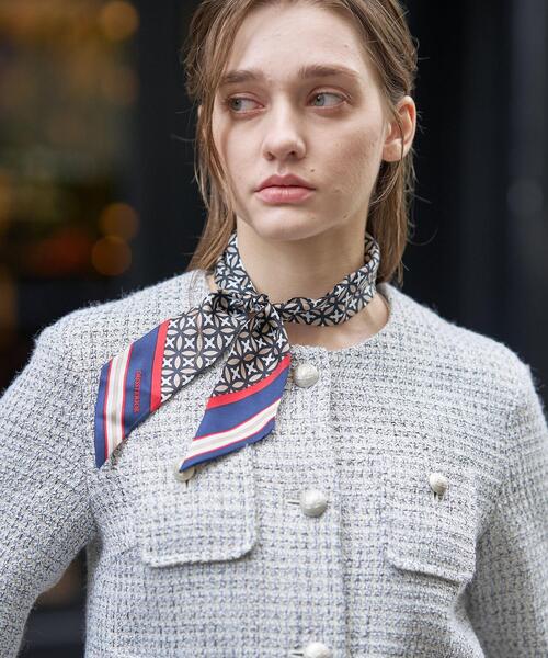 DRESSTERIOR（ドレステリア）の「ラメミックスツイードジャケット（ノーカラージャケット・レディース・ライトグレー・40/38/36）」の15枚目の写真