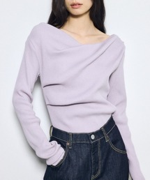 AZUL BY MOUSSY（アズールバイマウジー）の「ドレープ長袖ニットトップス（ニット/セーター）」
