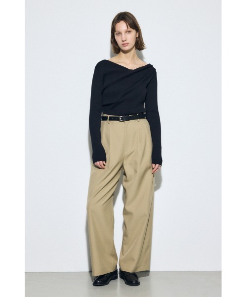 AZUL by moussy(アズールバイマウジー)の「ドレープ長袖ニットトップス(ニット/セーター・レディース・アイボリー/ブラック/シルバー/ライトパープル・FREE)」の14枚目の写真