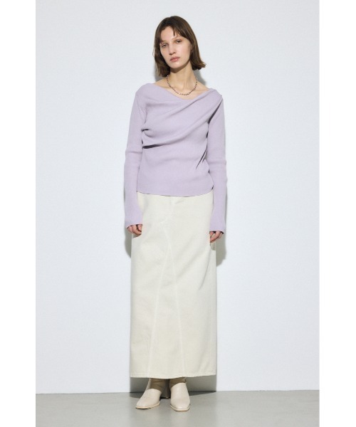 AZUL by moussy(アズールバイマウジー)の「ドレープ長袖ニットトップス(ニット/セーター・レディース・アイボリー/ブラック/シルバー/ライトパープル・FREE)」の20枚目の写真