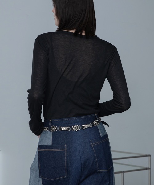 VACANCY(ヴァカンシー)の「ウエスタンバックルベルト/細ベルト(ベルト・レディース・ブラック・FREE)」の6枚目の写真