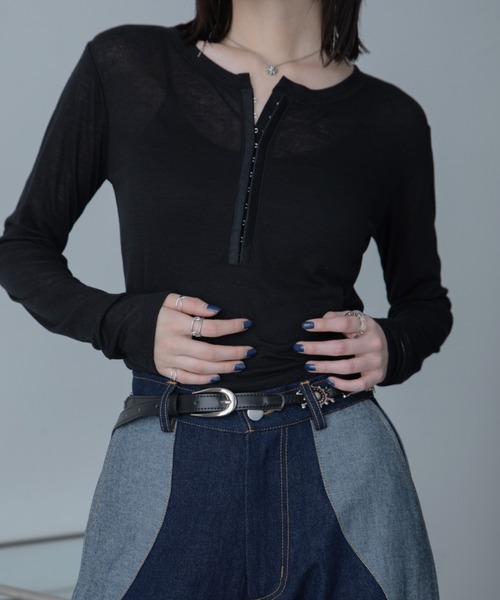 VACANCY(ヴァカンシー)の「ウエスタンバックルベルト/細ベルト(ベルト・レディース・ブラック・FREE)」の4枚目の写真