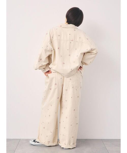 Samansa Mos2（サマンサ モスモス）の「【オーガニックコットン】デニムジャケット（ノーカラージャケット・レディース・サックスブルー/ブルー/キナリ・F）」の11枚目の写真