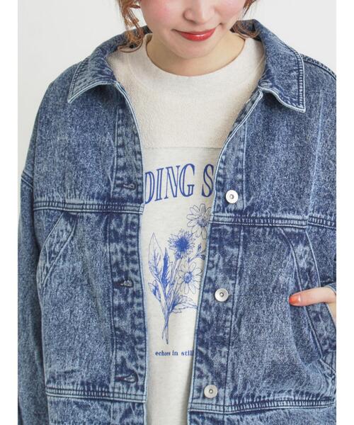 オーガニックコットン】デニムジャケット（ノーカラージャケット