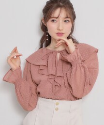 チュール」に該当するトップス（ピンク/桃色系・フリル）ファッション