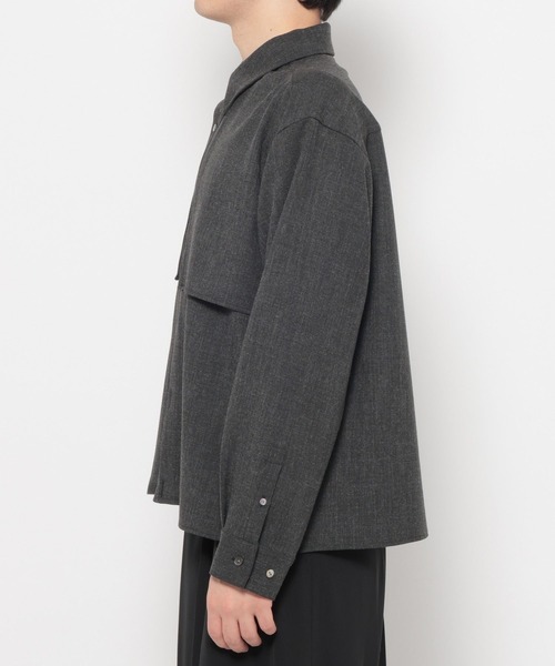 HARE（ハレ）の「レイヤードメランジシャツ(HARE)（シャツ/ブラウス・メンズ・ブラック/グリーン/ベージュ・FREE）」の11枚目の写真