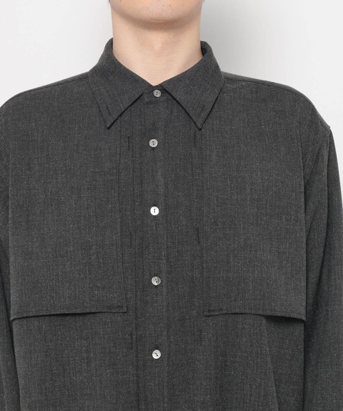 HARE（ハレ）の「レイヤードメランジシャツ(HARE)（シャツ/ブラウス・メンズ・ブラック/グリーン/ベージュ・FREE）」の18枚目の写真