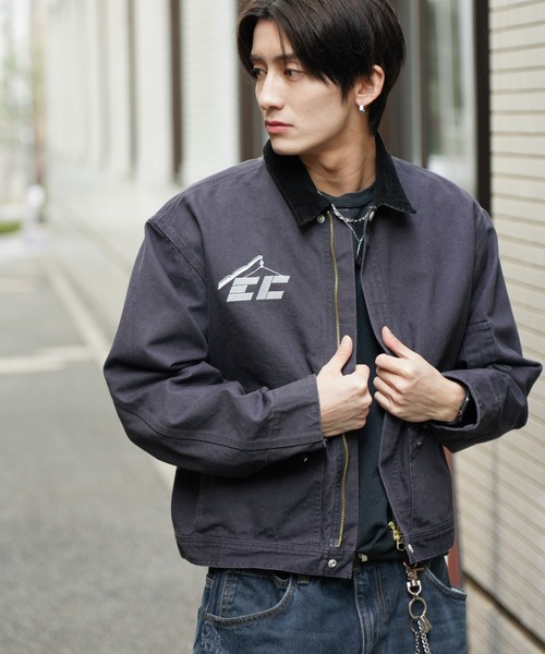 THRIFTY LOOK(スリフティールック)の「THRIFTY LOOK / スリフティールック CROPPED ENGINEER JACKET ダック ショート ジップジャケット(ブルゾン・メンズ・ワイン/ブラック/グレー・MEDIUM/SMALL/LARGE)」の2枚目の写真