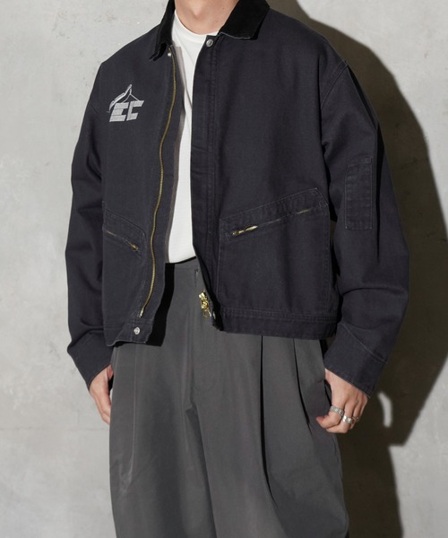 THRIFTY LOOK(スリフティールック)の「THRIFTY LOOK / スリフティールック CROPPED ENGINEER JACKET ダック ショート ジップジャケット(ブルゾン・メンズ・ワイン/ブラック/グレー・MEDIUM/SMALL/LARGE)」の10枚目の写真