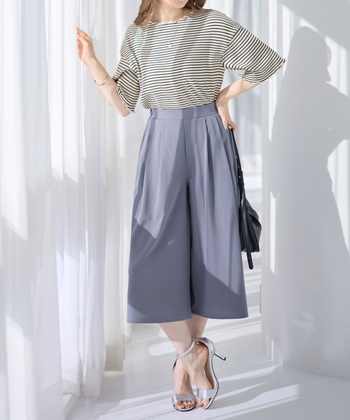 alotta（アロッタ）の「上品ドレープパンツ　ショート丈（その他パンツ・レディース・グレイッシュブルー/ブラック/グレイッシュベージュ/ネイビー・LL/L/M）」の8枚目の写真