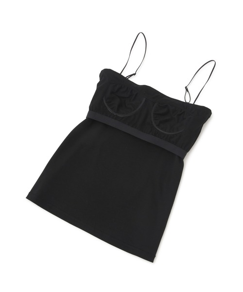 ROPE'（ロペ）の「【Lala Vie(ララヴィ)】別注カップ付きキャミソール(巾着付き)/イージーケア（キャミソール・レディース・ブラック/ホワイト・FREE）」の4枚目の写真