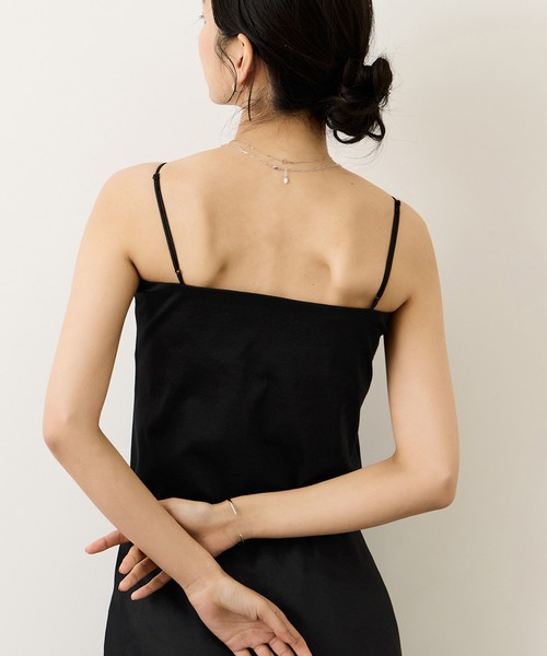 ROPE'(ロペ)の「【Lala Vie(ララヴィ)】別注カップ付きキャミソール(巾着付き)/イージーケア(キャミソール・レディース・ブラック/ホワイト・FREE)」の5枚目の写真