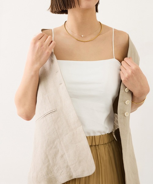 ROPE'(ロペ)の「【Lala Vie(ララヴィ)】別注カップ付きキャミソール(巾着付き)/イージーケア(キャミソール・レディース・ブラック/ホワイト・FREE)」の9枚目の写真