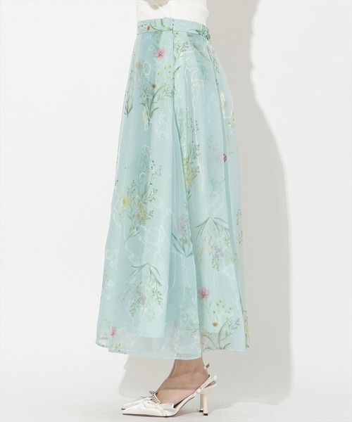 AND COUTURE(アンドクチュール)の「フラワーオーガンジーフレアスカート(スカート・レディース・クリーム/ネイビー/ミント・FREE)」の17枚目の写真