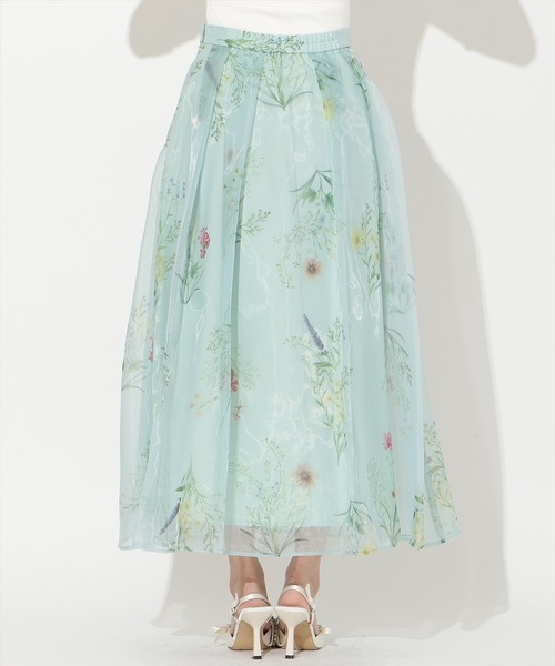 AND COUTURE(アンドクチュール)の「フラワーオーガンジーフレアスカート(スカート・レディース・クリーム/ネイビー/ミント・FREE)」の18枚目の写真