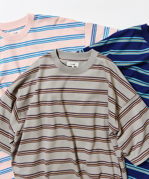 BEAMS(ビームス)の「ルーズ ボーダー Tシャツ(Tシャツ/カットソー・メンズ・グレー/ブルー/レッド系その他2・S/M/L/XL)」の21枚目の写真