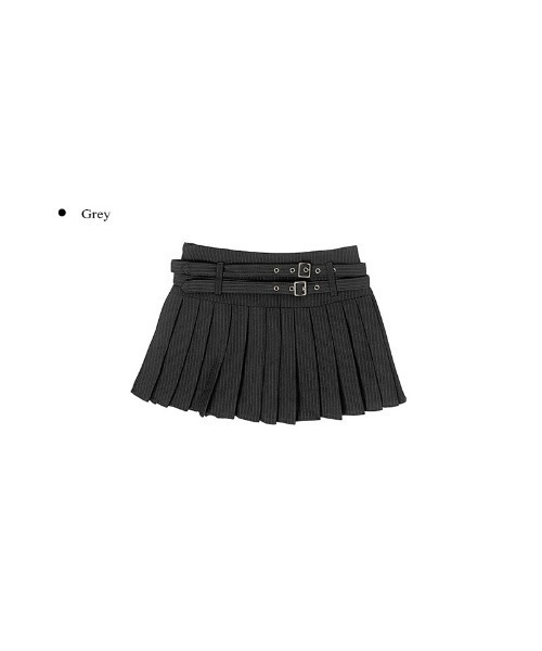 anyonemore(エニワンモア)の「アイレットベルト付きストライププリーツテニスミニスカート(スカート・レディース・グレー・LARGE/MEDIUM/SMALL)」の17枚目の写真