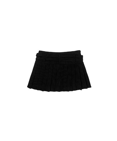 anyonemore(エニワンモア)の「アイレットベルト付きストライププリーツテニスミニスカート(スカート・レディース・グレー・LARGE/MEDIUM/SMALL)」の19枚目の写真