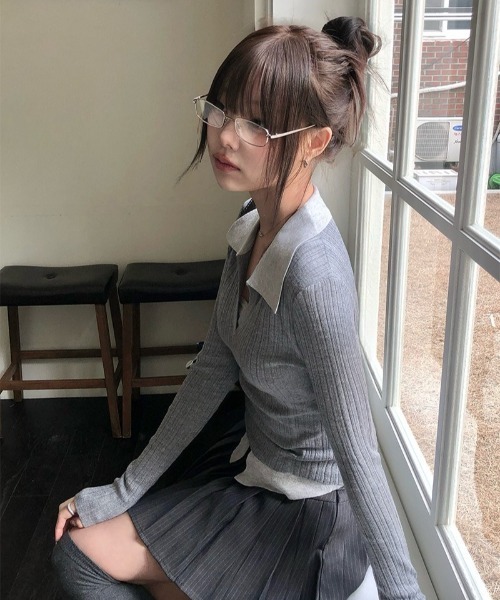 anyonemore(エニワンモア)の「アイレットベルト付きストライププリーツテニスミニスカート(スカート・レディース・グレー・LARGE/MEDIUM/SMALL)」の13枚目の写真
