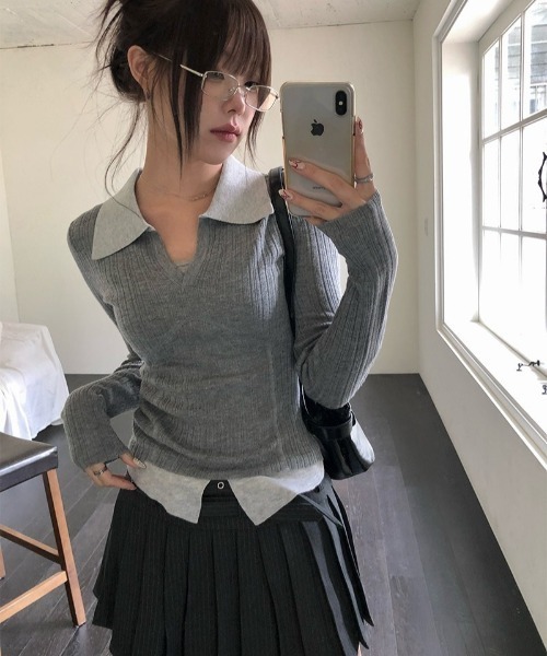 anyonemore(エニワンモア)の「アイレットベルト付きストライププリーツテニスミニスカート(スカート・レディース・グレー・LARGE/MEDIUM/SMALL)」の11枚目の写真