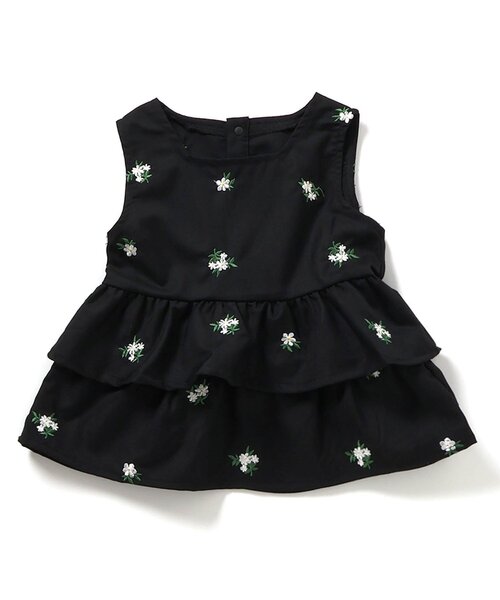 apres les cours（アプレレクール）の「フラワー刺繍ティアードベスト（その他トップス・キッズ・アイボリー/ブラック・140/130/120/110/100/90）」の15枚目の写真