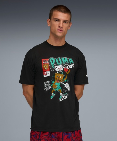 PUMA(プーマ)の「PUMA プーマ メンズ バスケットボール フレグラントファウル 半袖 Tシャツ 4(Tシャツ/カットソー・メンズ・ブラック/ヘザーグレー・SMALL/LARGE/X-LARGE/X-SMALL/MEDIUM)」の2枚目の写真