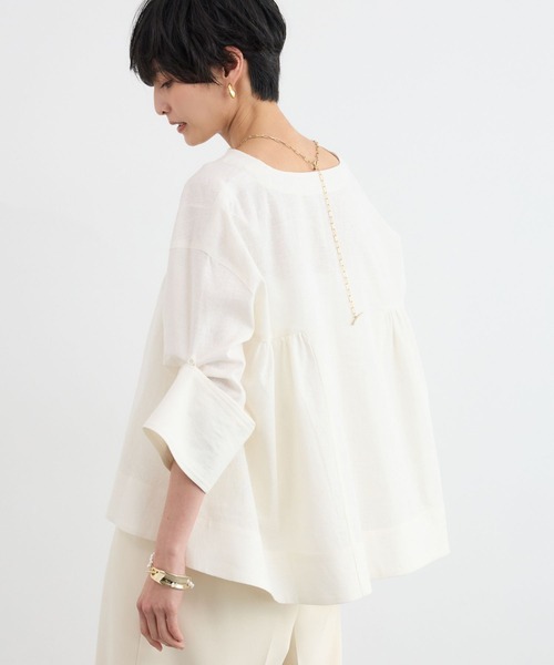 BARNYARDSTORM（バンヤードストーム）の「BARNYARDSTORM / CONFITカフタンブラウス / ハンドウォッシャブル【WEB・一部店舗限定】（シャツ/ブラウス・レディース・ベージュ/ブラック/ホワイト・FREE）」の5枚目の写真