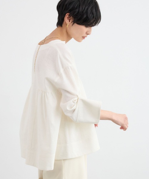 BARNYARDSTORM（バンヤードストーム）の「BARNYARDSTORM / CONFITカフタンブラウス / ハンドウォッシャブル【WEB・一部店舗限定】（シャツ/ブラウス・レディース・ベージュ/ブラック/ホワイト・FREE）」の17枚目の写真