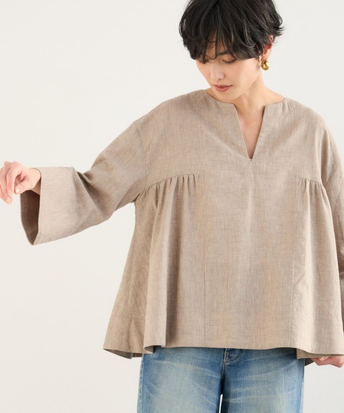 BARNYARDSTORM（バンヤードストーム）の「BARNYARDSTORM / CONFITカフタンブラウス / ハンドウォッシャブル【WEB・一部店舗限定】（シャツ/ブラウス・レディース・ベージュ/ブラック/ホワイト・FREE）」の11枚目の写真