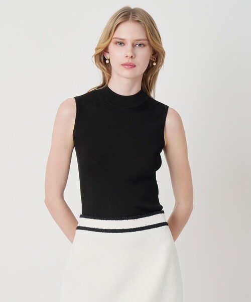 ANAYI（アナイ）の「アセテートポリエステルノースリーブ（ニット/セーター・レディース・ミント/ラベンダー/ベージュ/ホワイト/ブラック/ブルー・38）」の2枚目の写真