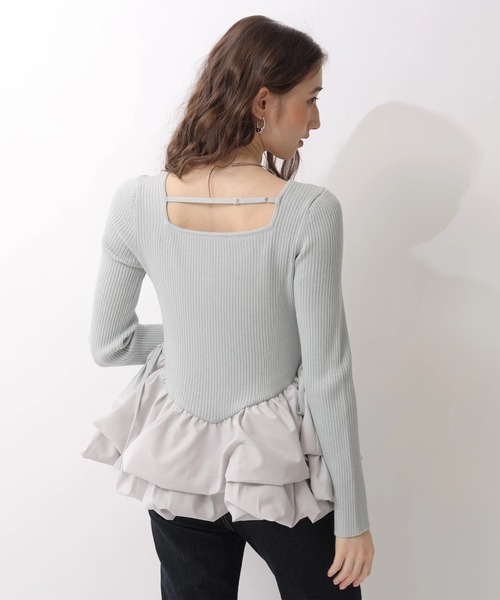 Rirandture（リランドチュール）の「ティアードペプラムドッキングニット（ニット/セーター・レディース・ライトグレー・2）」の8枚目の写真