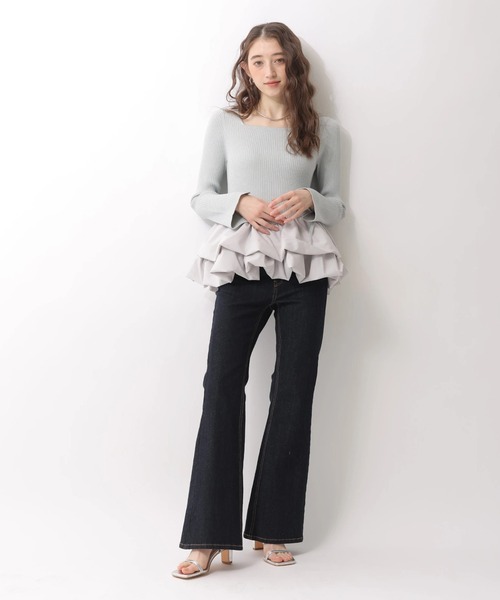 Rirandture（リランドチュール）の「ティアードペプラムドッキングニット（ニット/セーター・レディース・ライトグレー・2）」の10枚目の写真