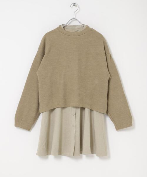 ITEMS URBANRESEARCH(アイテムズ アーバンリサーチ)の「ニットソー×ブラウスセット(シャツ/ブラウス・レディース・ブラウン/ベージュ/ライトブルー・FREE)」の2枚目の写真