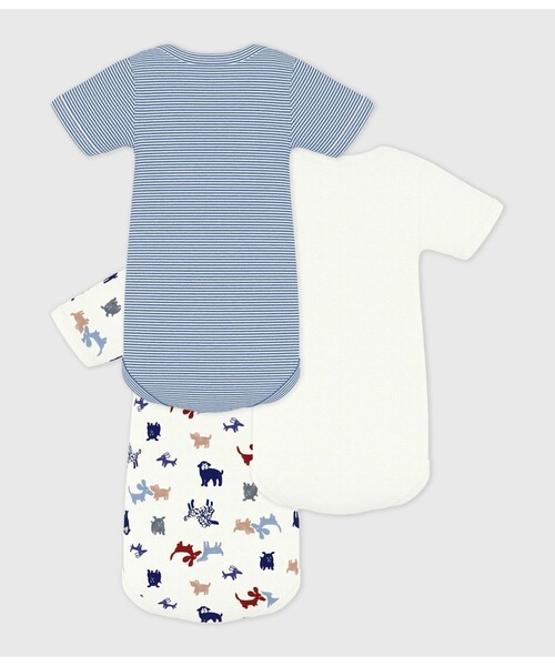 PETIT BATEAU（プチバトー）の「半袖ボディ３枚組（ロンパース・キッズ・その他1・12MONTH/18MONTH/24MONTH/6MONTH）」の2枚目の写真