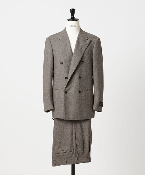 SOVEREIGN(ソブリン)の「<SOVEREIGN>ハンドライン ミックス ハウンドトゥース ダブル 6ボタン スーツ(セットアップ・メンズ・ブラウン系・46)」の1枚目の写真