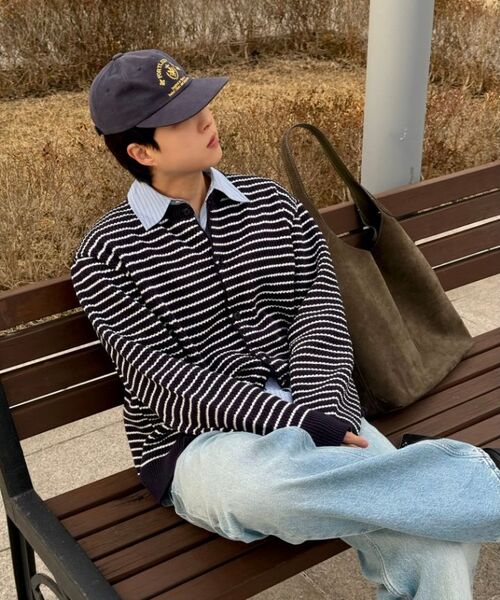 FLAWSROOM(フローズルーム)の「Aftersun Stripe Cardigan NAVY(カーディガン/ボレロ・メンズ・その他・LARGE/MEDIUM)」の5枚目の写真