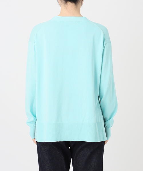 SLOBE IENA（スローブイエナ）の「《接触冷感/UV機能/WEB限定/追加》FROSTYCOTTON Vネックカーディガン（カーディガン/ボレロ・レディース・ベージュ/ネイビー・FREE）」の10枚目の写真