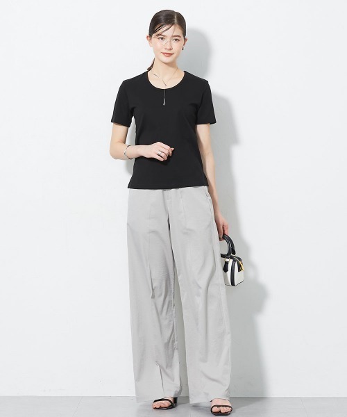 slattgir(スラットジール)の「高身長【読者モデルと一緒に作りました】ベーシックコンパクトカットソーTシャツ(トールサイズ)(Tシャツ/カットソー・レディース・ブラウン/オフホワイト/ブラック・T3L/TLL/TL/TM/T5L/T4L)」の10枚目の写真