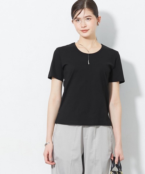 slattgir(スラットジール)の「高身長【読者モデルと一緒に作りました】ベーシックコンパクトカットソーTシャツ(トールサイズ)(Tシャツ/カットソー・レディース・ブラウン/オフホワイト/ブラック・T3L/TLL/TL/TM/T5L/T4L)」の8枚目の写真