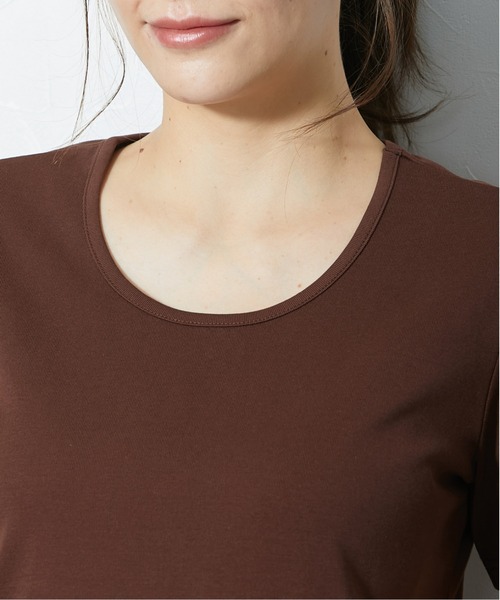 slattgir(スラットジール)の「高身長【読者モデルと一緒に作りました】ベーシックコンパクトカットソーTシャツ(トールサイズ)(Tシャツ/カットソー・レディース・ブラウン/オフホワイト/ブラック・T3L/TLL/TL/TM/T5L/T4L)」の18枚目の写真