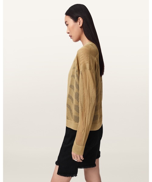 ALLSAINTS(オールセインツ)の「MISHA LONG SLEEVED CROPPED CARDIGAN | MISHA 長袖 クロップド カーディガン(カーディガン/ボレロ・レディース・ゴールド系その他・S/M/XS)」の4枚目の写真