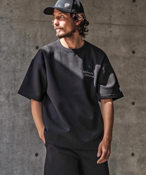 1minute 1second(ワンミニットワンセカンド)の「mt10279-cursive embroidery cardboard knit cut & sewn カットソー(1M26N230)(Tシャツ/カットソー・メンズ・ホワイト×ブルー/ブラック/ホワイト×ブラック・M/S/XL/L)」の2枚目の写真