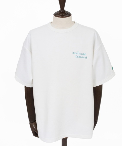 1minute 1second(ワンミニットワンセカンド)の「mt10279-cursive embroidery cardboard knit cut & sewn カットソー(1M26N230)(Tシャツ/カットソー・メンズ・ホワイト×ブルー/ブラック/ホワイト×ブラック・M/S/XL/L)」の18枚目の写真