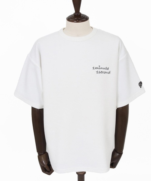 1minute 1second(ワンミニットワンセカンド)の「mt10279-cursive embroidery cardboard knit cut & sewn カットソー(1M26N230)(Tシャツ/カットソー・メンズ・ホワイト×ブルー/ブラック/ホワイト×ブラック・M/S/XL/L)」の19枚目の写真