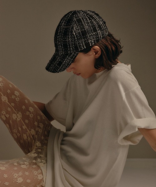 IRIS47（イリスフォーセブン）の「【IRIS 47】decadente cap/デカダンテ キャップ WT78（キャップ・レディース・ホワイト/ブラック・FREE）」の3枚目の写真